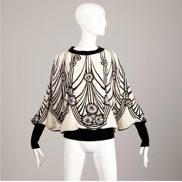 Jean Paul Gaultier Art Nouveau Batwing Top Shirt Blouse - Picture 3 of 8